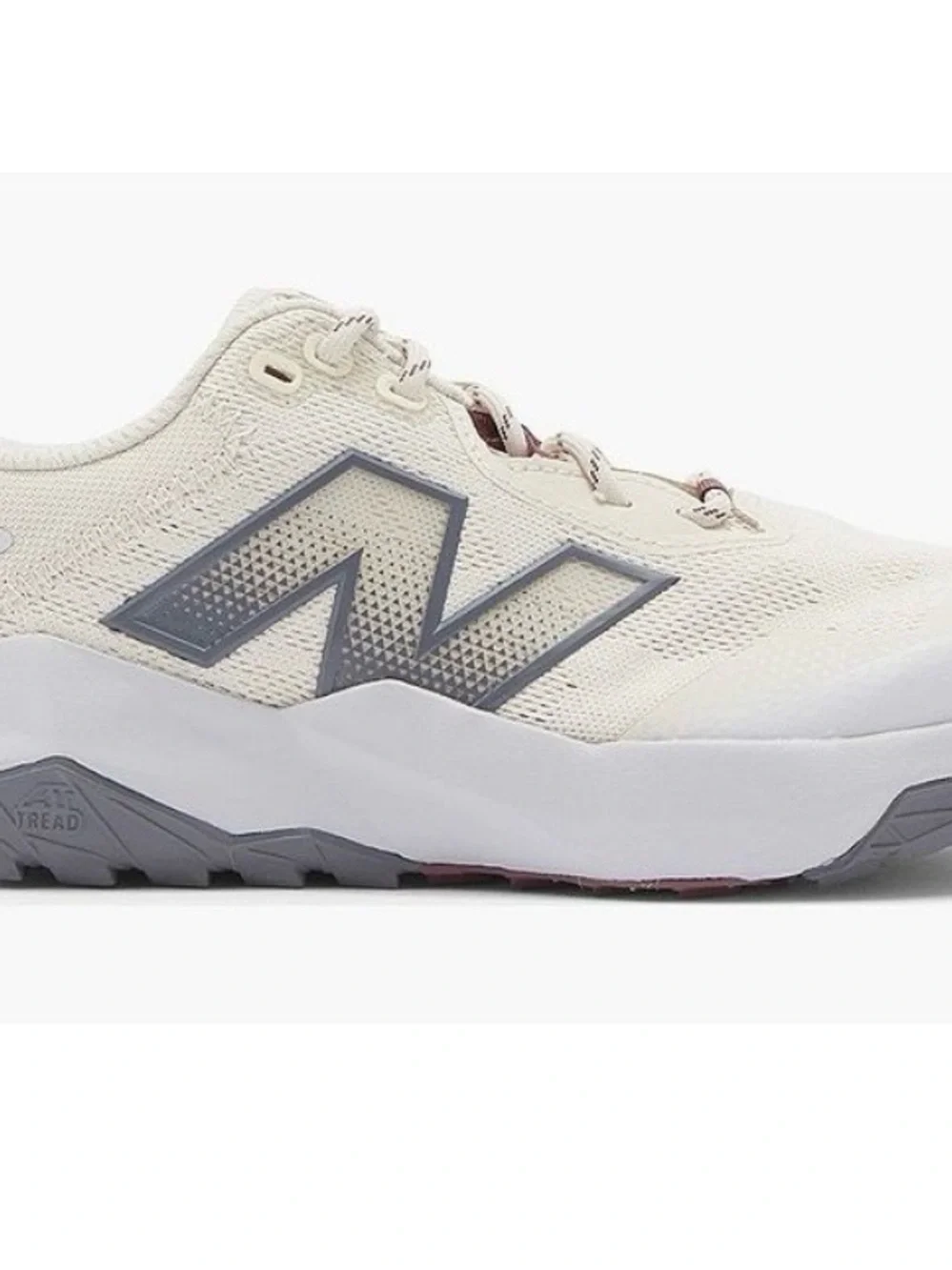 New Balance Women's Cream Sneaker with Gray and Pink Details